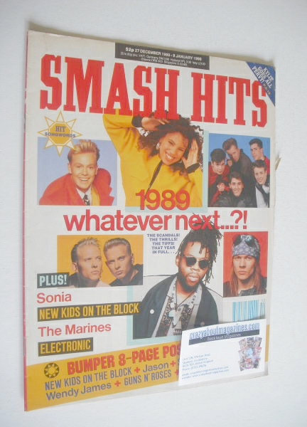 Smash Hits magazine - 1989 Whatever Next cover (27 December 1989 - 9 January 1990)