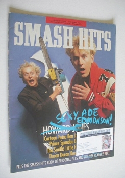 Smash Hits magazine - Ade Edmondson and Howard Jones cover (22 October - 4 November 1986)