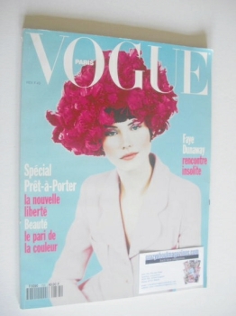 French Paris Vogue magazine - February 1993 - Janine Giddings cover