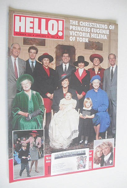 Hello! magazine - Princess Eugenie christening cover (5 January 1991 - Issue 134)