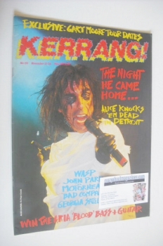 Kerrang magazine - Alice Cooper cover (13-26 November 1986 - Issue 133)