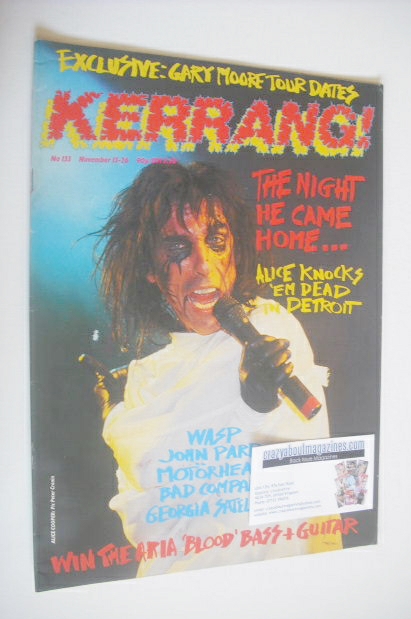 <!--1986-11-13-->Kerrang magazine - Alice Cooper cover (13-26 November 1986