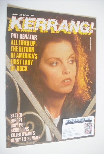 Kerrang magazine - Pat Benatar cover (9 July 1988 - Issue 195)