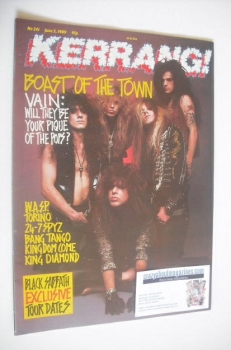 Kerrang magazine - Vain cover (3 June 1989 - Issue 241)