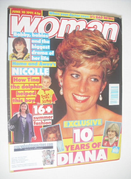 <!--1991-06-10-->Woman magazine - Princess Diana cover (10 June 1991)