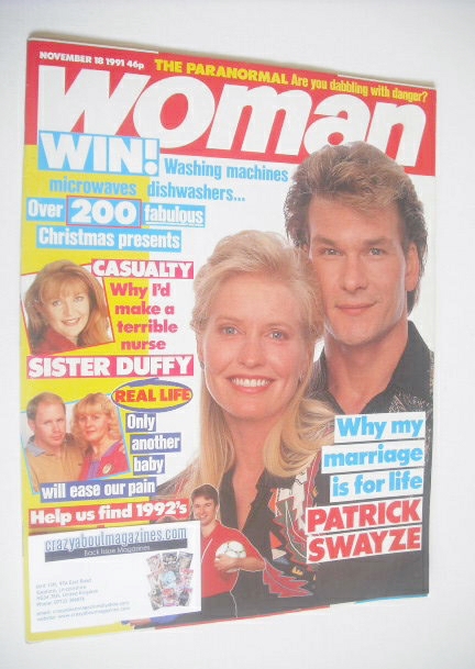 Woman magazine - Patrick Swayze and Lisa Niemi cover (18 November 1991)