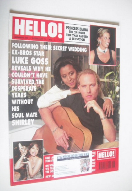 Hello! magazine - Luke Goss and Shirley Lewis cover (11 February 1995 - Issue 342)