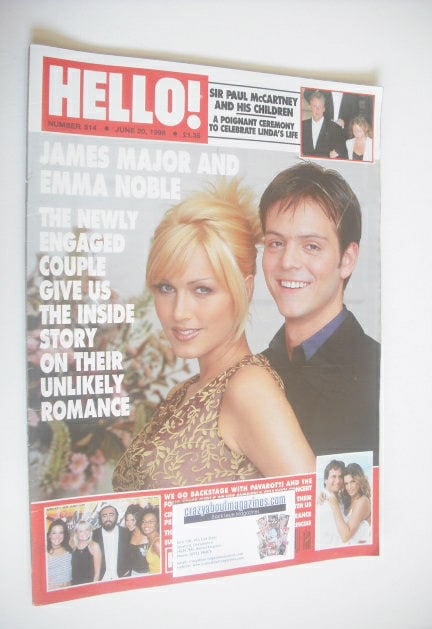 Hello! magazine - James Major and Emma Noble cover (20 June 1998 - Issue 514)