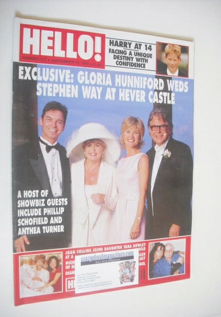 Hello! magazine - Gloria Hunniford and Stephen Way wedding cover (19 September 1998 - Issue 527)