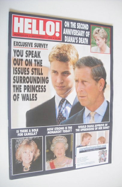Hello! magazine - Prince Charles and Prince William cover (7 September 1999 - Issue 576)