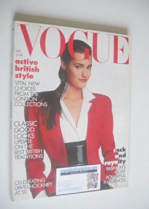 British Vogue magazine - August 1987 - Yasmin Le Bon cover