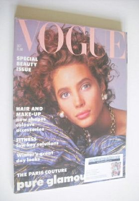 British Vogue magazine - October 1986 - Christy Turlington cover