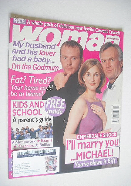 Woman magazine - Malcolm Stoddard, Stuart Wade and Anna Brecon cover (24 August 1998)