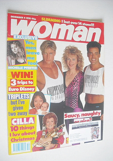 <!--1991-12-09-->Woman magazine - Lizzie Webb and The Chippendales cover (9