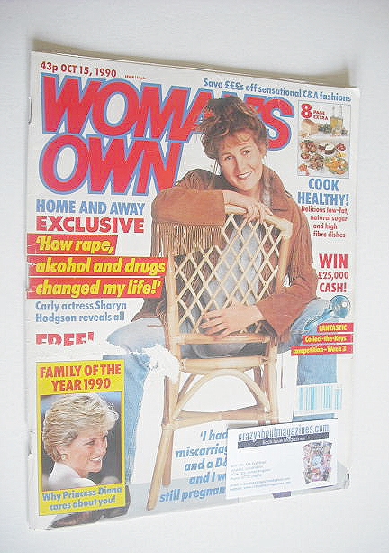 Woman's Own magazine - 15 October 1990 - Sharyn Hodgson cover