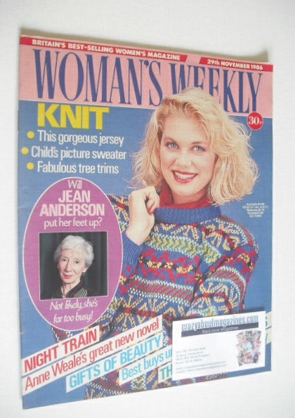 <!--1986-11-29-->Woman's Weekly magazine (29 November 1986 - British Editio