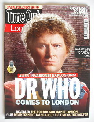 <!--2009-12-10-->Time Out magazine - Colin Baker cover (10-16 December 2009