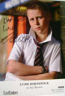 Jamie Borthwick autograph (EastEnders actor)