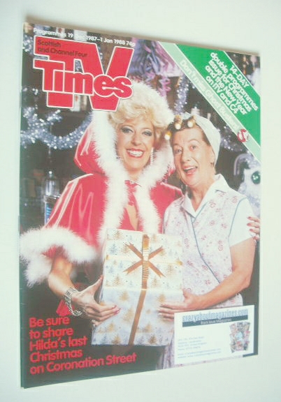 TV Times magazine - Julie Goodyear and Jean Alexander cover (19 December 1987 - 1 January 1988)