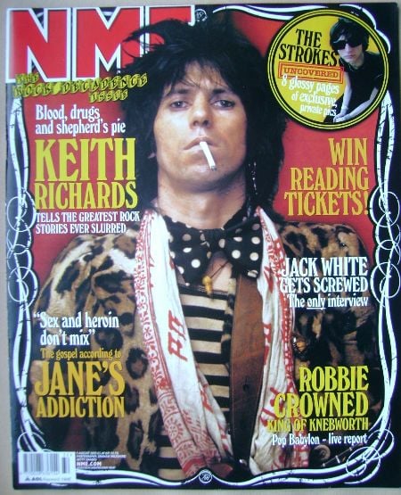 NME magazine - Keith Richards cover (9 August 2003)