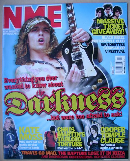 NME magazine - Justin Hawkins cover (2 August 2003)