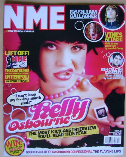 NME magazine - Kelly Osbourne cover (1 February 2003)