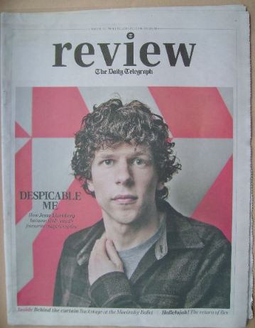 The Daily Telegraph Review newspaper supplement - 22 March 2014 - Jesse Eisenberg cover