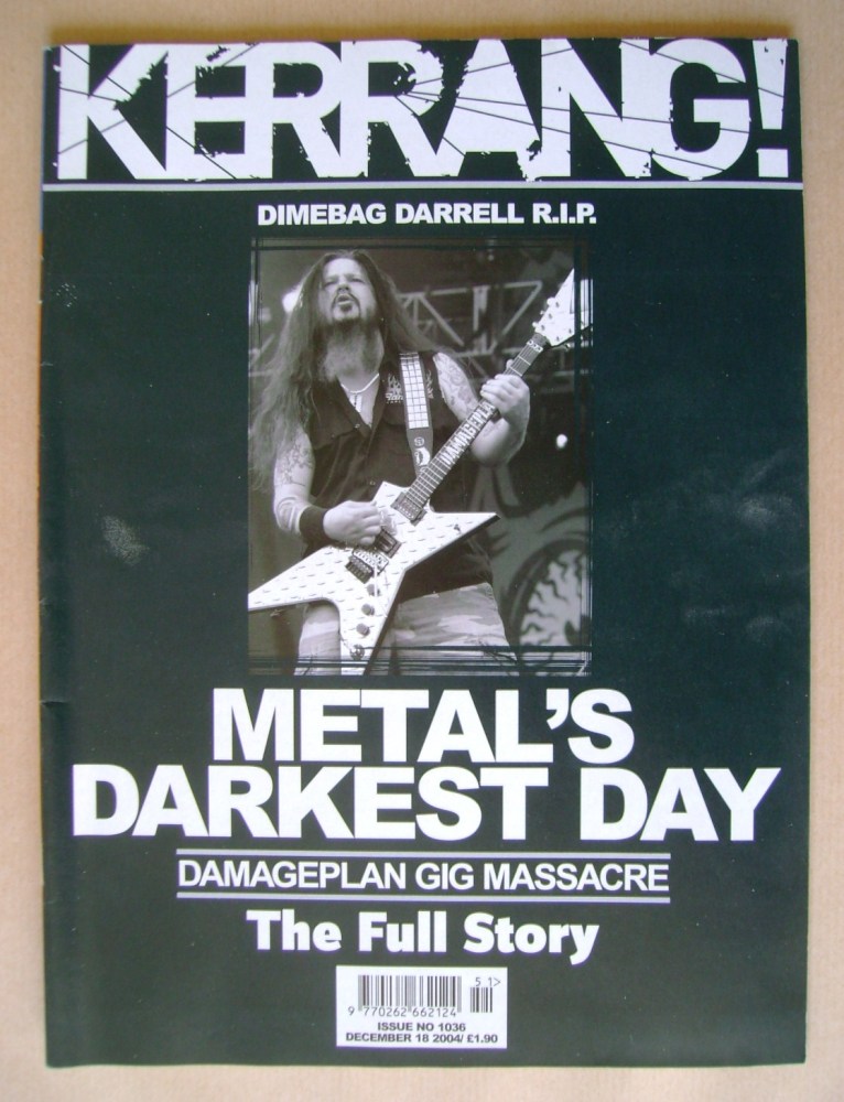Kerrang Magazine Dimebag Darrell Cover 18 December 2004 Issue 1036
