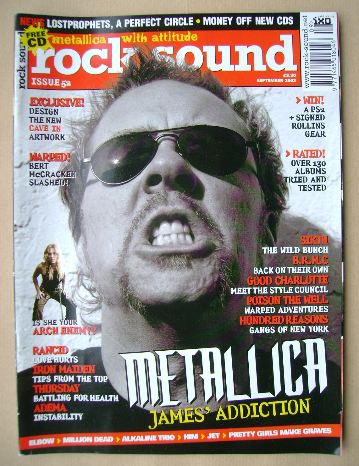 Rock Sound magazine - James Hetfield cover (September 2003)