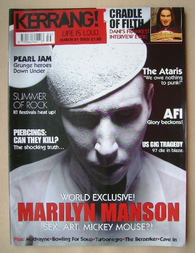 Kerrang magazine - Marilyn Manson cover (1 March 2003 - Issue 944)