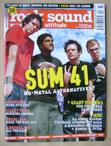 <!--2002-12-->Rock Sound magazine - Sum 41 cover (December 2002)