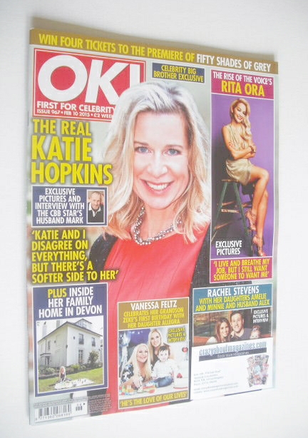 OK! magazine - Katie Hopkins cover (10 February 2015 - Issue 967)