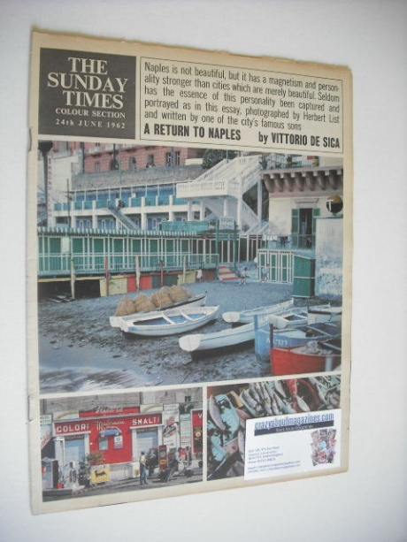 The Sunday Times Colour Section magazine - A Return To Naples cover (24 June 1962)