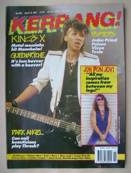 <!--1991-04-13-->Kerrang magazine - Doug Pinnick cover (13 April 1991 - Iss