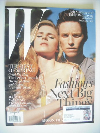 W magazine - April 2013 - Brit Marling and Eddie Redmayne cover