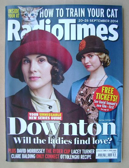Radio Times magazine - Michelle Dockery and Lily James cover (20-26 September 2014)