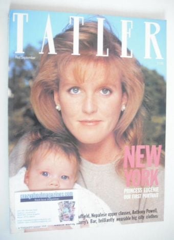 Tatler magazine - September 1990 - Sarah Ferguson and Princess Eugenie cover