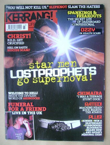 Kerrang magazine - Ian Watkins cover (25 October 2003 - Issue 978)