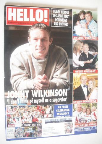 Hello! magazine - Jonny Wilkinson cover (9 December 2003 - Issue 794)
