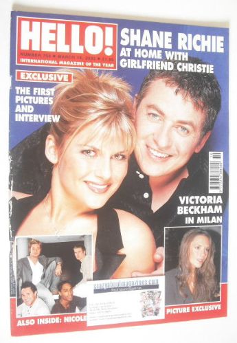 Hello! magazine - Shane Richie and Christie Goddard cover (18 March 2003 - Issue 756)