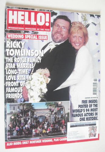 Hello! magazine - Ricky Tomlinson wedding cover (21 January 2003 - Issue 748)