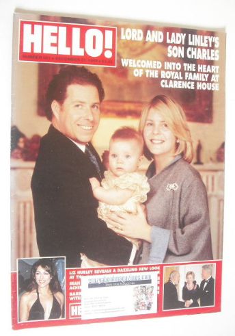 <!--1999-12-21-->Hello! magazine - David Linley and Serena Linley and baby 