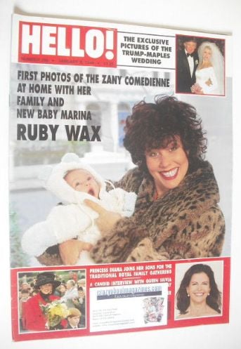 Hello! magazine - Ruby Wax and Baby Marina cover (8 January 1994 - Issue 286)