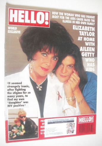 Hello! magazine - Elizabeth Taylor and Aileen Getty cover (14 August 1993 - Issue 266)