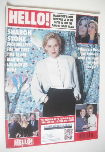 <!--1993-03-20-->Hello! magazine - Sharon Stone cover (20 March 1993 - Issu