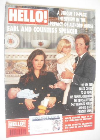 Hello! magazine - Charles Spencer and Victoria Spencer cover (10 October 1992 - Issue 223)