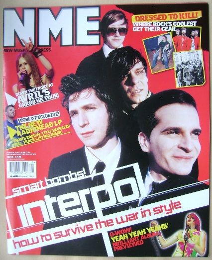 NME magazine - Interpol cover (29 March 2003)
