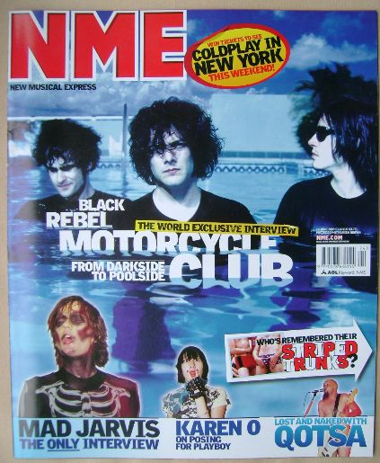 NME magazine - Black Rebel Motorcycle Club cover (14 June 2003)