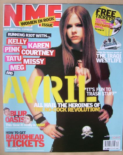 NME magazine - Avril Lavigne cover (22 March 2003)