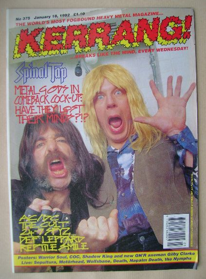 Kerrang magazine - Derek Smalls and David St Hubbins cover (18 January 1992 - Issue 375)